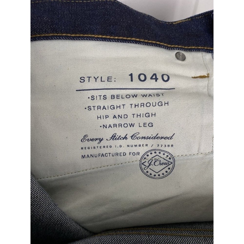 J Crew Mens 1040 Kaihara Japanese Denim Slim Straight Jeans 35x34 Measure 35x33 - Picture 8 of 10